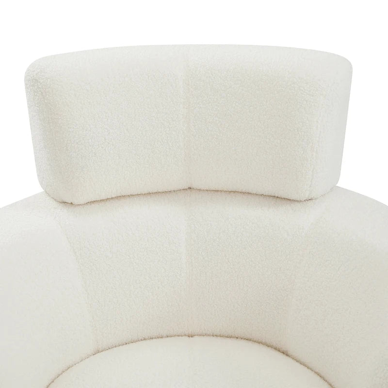 Fauteuil relax pivotant à 360° en polaire berbère crème/gris/jaune/vert avec appuie-tête réglable - Usage unique
