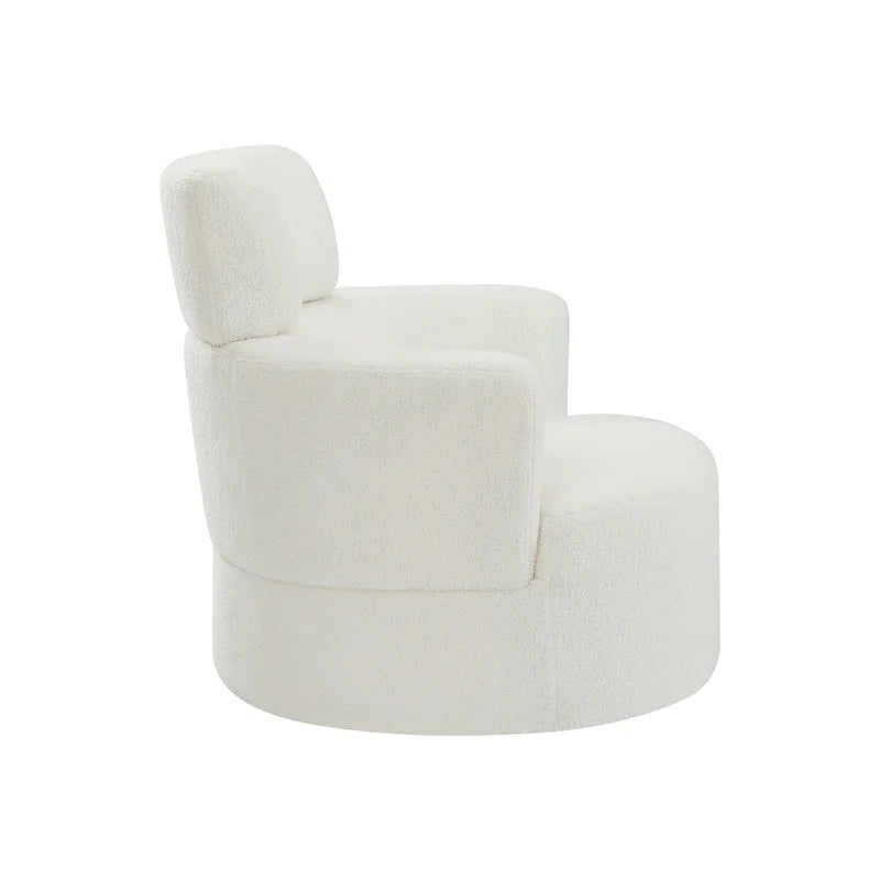 Fauteuil relax pivotant à 360° en polaire berbère crème/gris/jaune/vert avec appuie-tête réglable - Usage unique