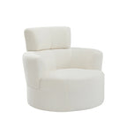 Fauteuil relax pivotant à 360° en polaire berbère crème/gris/jaune/vert avec appuie-tête réglable - Usage unique