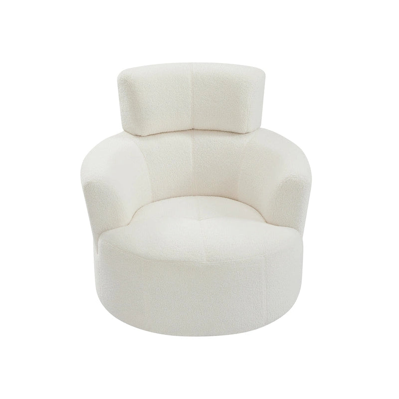 Fauteuil relax pivotant à 360° en polaire berbère crème/gris/jaune/vert avec appuie-tête réglable - Usage unique