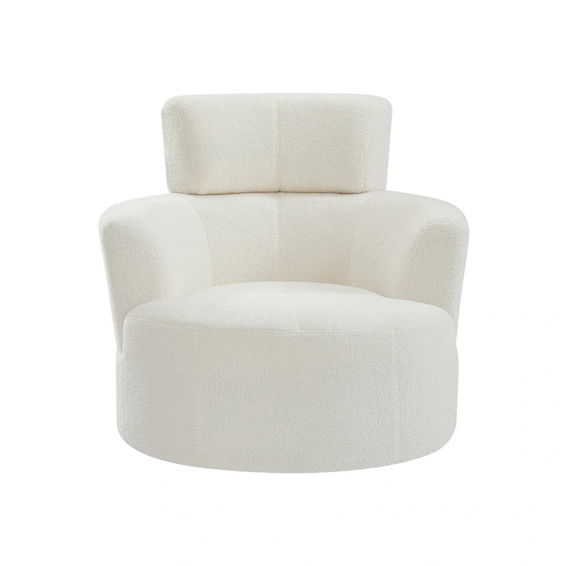 Fauteuil relax pivotant à 360° en polaire berbère crème/gris/jaune/vert avec appuie-tête réglable - Usage unique