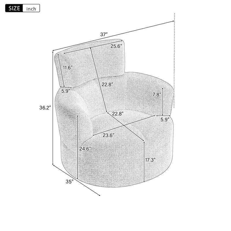 Fauteuil relax pivotant à 360° en polaire berbère crème/gris/jaune/vert avec appuie-tête réglable - Usage unique