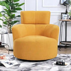 Fauteuil relax pivotant à 360° en polaire berbère crème/gris/jaune/vert avec appuie-tête réglable - Usage unique