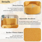 Fauteuil relax pivotant à 360° en polaire berbère crème/gris/jaune/vert avec appuie-tête réglable - Usage unique