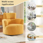 Fauteuil relax pivotant à 360° en polaire berbère crème/gris/jaune/vert avec appuie-tête réglable - Usage unique