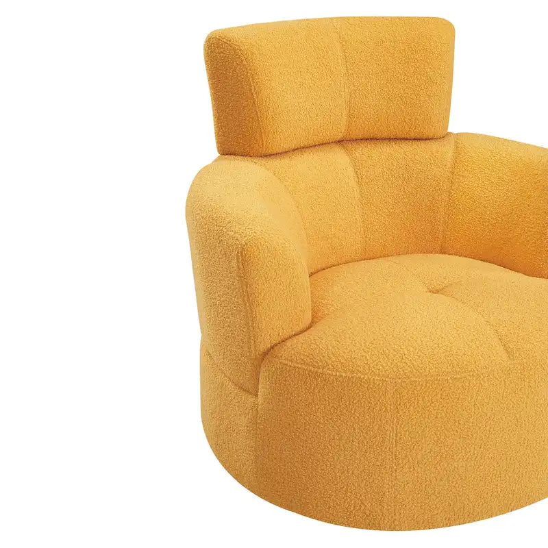 Fauteuil relax pivotant à 360° en polaire berbère crème/gris/jaune/vert avec appuie-tête réglable - Usage unique