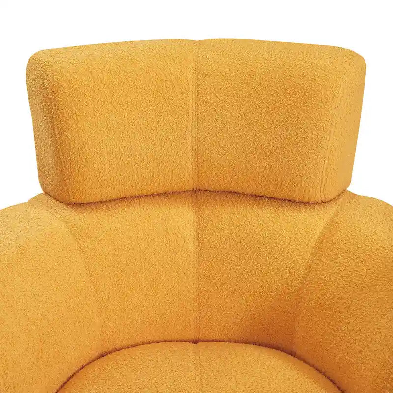 Fauteuil relax pivotant à 360° en polaire berbère crème/gris/jaune/vert avec appuie-tête réglable - Usage unique