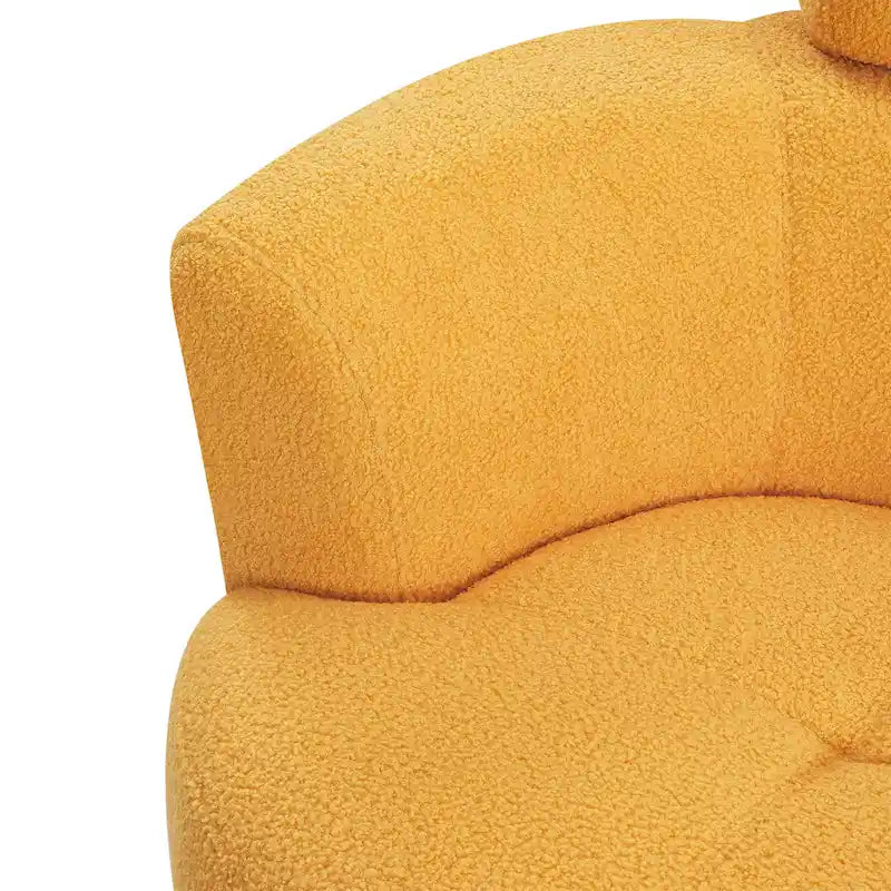 Fauteuil relax pivotant à 360° en polaire berbère crème/gris/jaune/vert avec appuie-tête réglable - Usage unique
