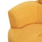 Fauteuil relax pivotant à 360° en polaire berbère crème/gris/jaune/vert avec appuie-tête réglable - Usage unique