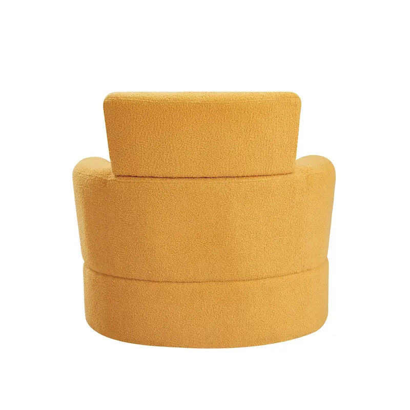 Fauteuil relax pivotant à 360° en polaire berbère crème/gris/jaune/vert avec appuie-tête réglable - Usage unique