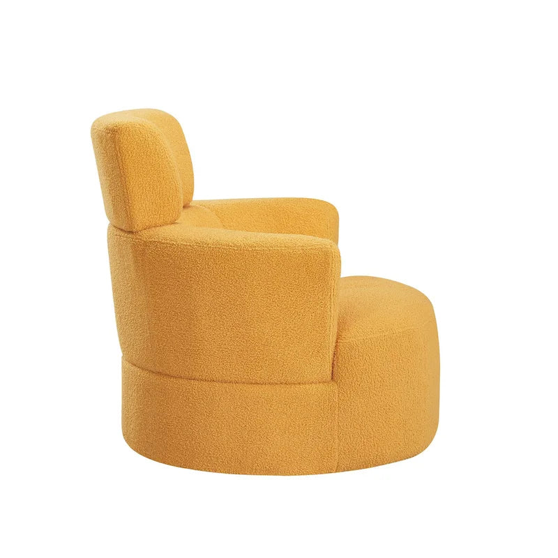 Fauteuil relax pivotant à 360° en polaire berbère crème/gris/jaune/vert avec appuie-tête réglable - Usage unique