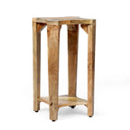 Table d'appoint concave en manguier artisanal style bohème naturel - Usage unique