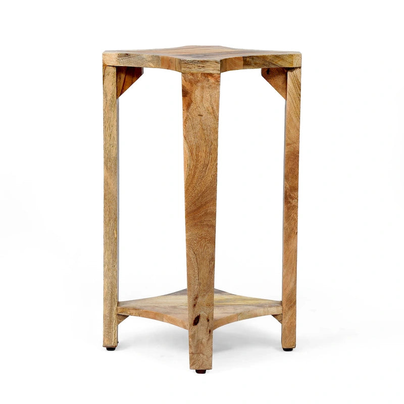 Table d'appoint concave en manguier artisanal style bohème naturel - Usage unique