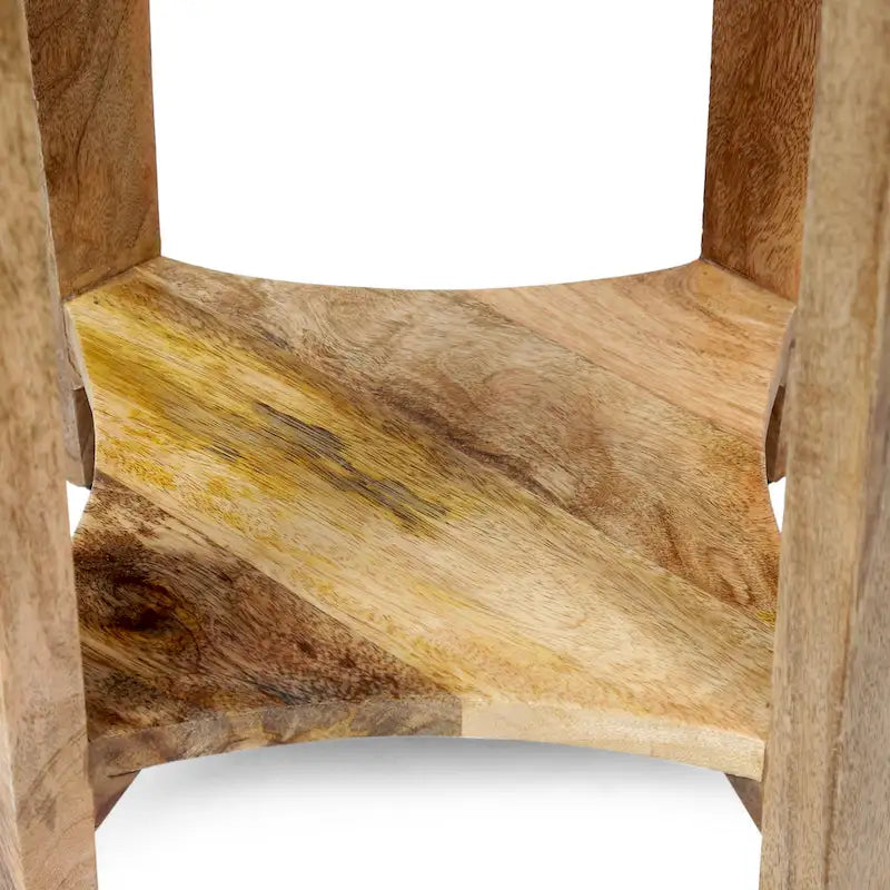 Table d'appoint concave en manguier artisanal style bohème naturel - Usage unique