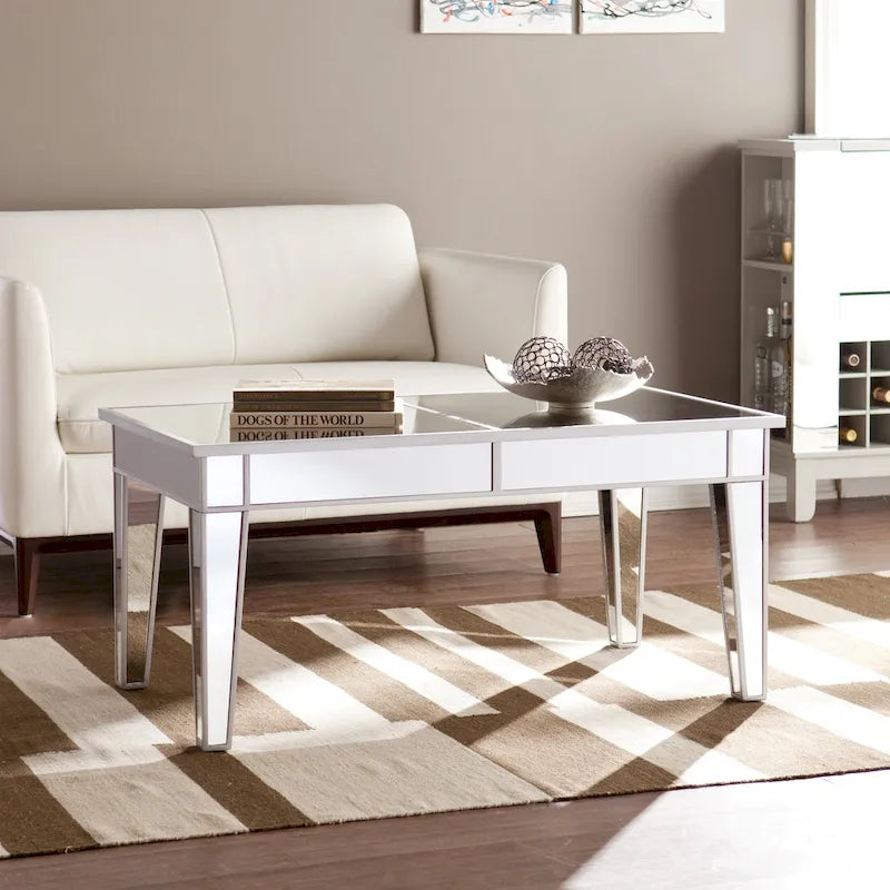 SEI Furniture Dalton Mirrored Rectangle Coffee Table