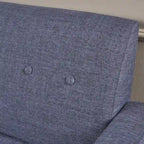 Fauteuil Club en Tissu Tweed Mid-Century Modern Bleu Foncé / Vert Foncé / Gris / Gris Clair – Usage unique