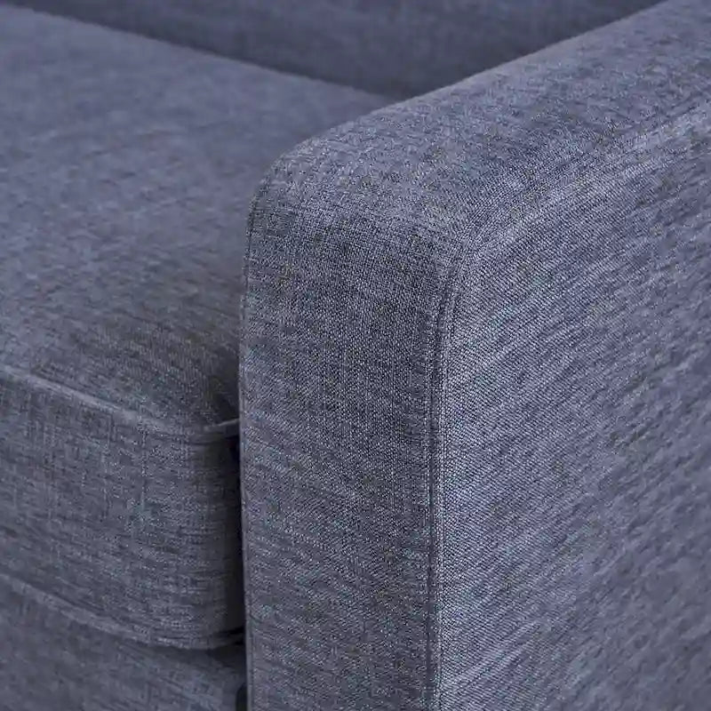 Fauteuil Club en Tissu Tweed Mid-Century Modern Bleu Foncé / Vert Foncé / Gris / Gris Clair – Usage unique