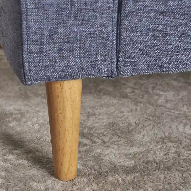 Fauteuil Club en Tissu Tweed Mid-Century Modern Bleu Foncé / Vert Foncé / Gris / Gris Clair – Usage unique