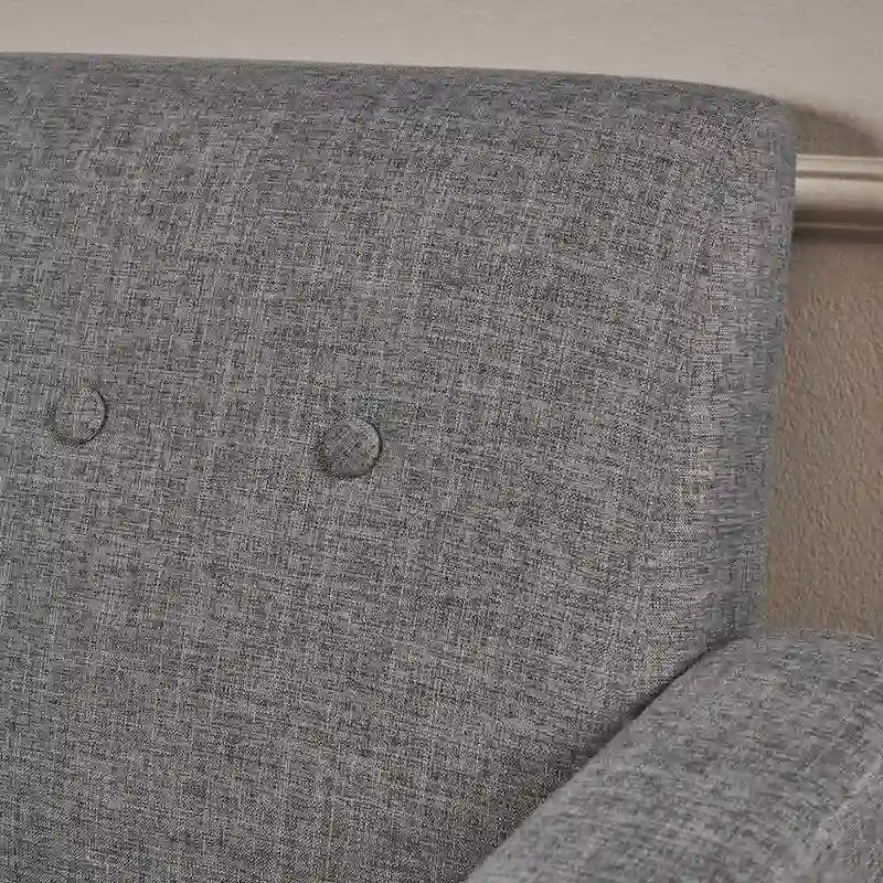 Fauteuil Club en Tissu Tweed Mid-Century Modern Bleu Foncé / Vert Foncé / Gris / Gris Clair – Usage unique