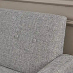 Fauteuil Club en Tissu Tweed Mid-Century Modern Bleu Foncé / Vert Foncé / Gris / Gris Clair – Usage unique