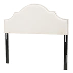 Tête de lit capitonnée, couleur ivoire/gris clair/beige/gris-chameau, avec garniture cloutée - Usage unique