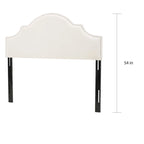 Tête de lit capitonnée, couleur ivoire/gris clair/beige/gris-chameau, avec garniture cloutée - Usage unique