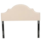 Tête de lit capitonnée, couleur ivoire/gris clair/beige/gris-chameau, avec garniture cloutée - Usage unique