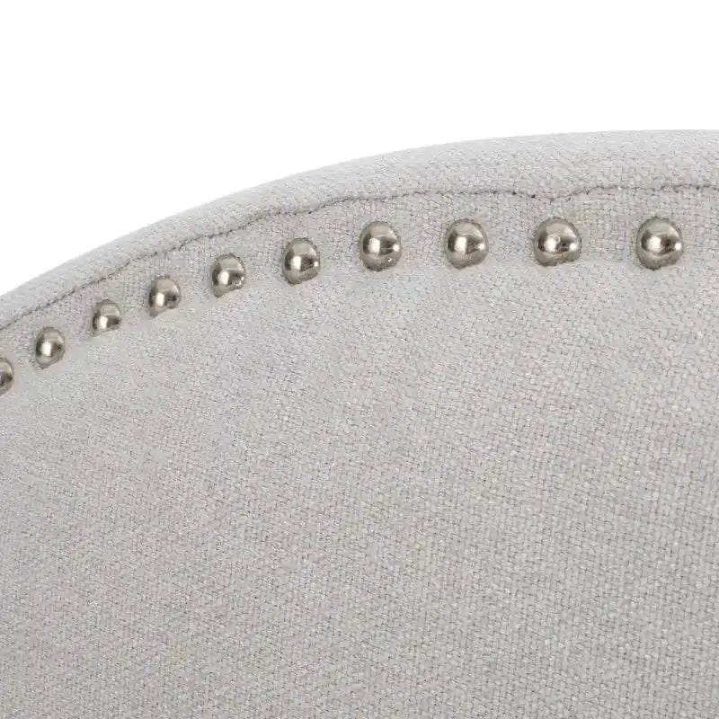 Tête de lit capitonnée, couleur ivoire/gris clair/beige/gris-chameau, avec garniture cloutée - Usage unique