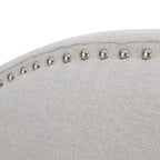 Tête de lit capitonnée, couleur ivoire/gris clair/beige/gris-chameau, avec garniture cloutée - Usage unique