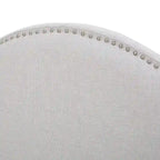 Tête de lit capitonnée, couleur ivoire/gris clair/beige/gris-chameau, avec garniture cloutée - Usage unique