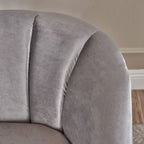 Fauteuil club moderne en velours cobalt/étain/bleu marine/noir/mûre avec pieds en bouleau noyer - Usage unique