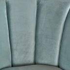 Fauteuil club moderne en velours cobalt/étain/bleu marine/noir/mûre avec pieds en bouleau noyer - Usage unique