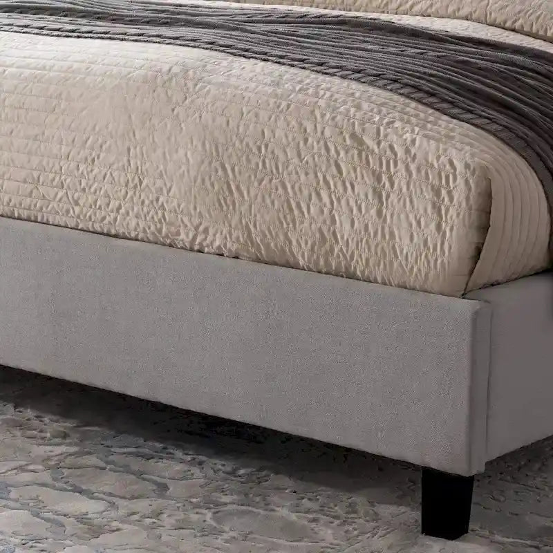 Cadre de lit rembourré King traditionnel Gris clair / Gris foncé - Pour 2 personnes