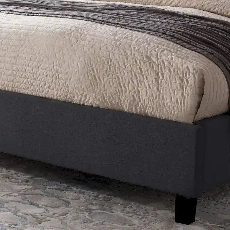 Cadre de lit rembourré King traditionnel Gris clair / Gris foncé - Pour 2 personnes
