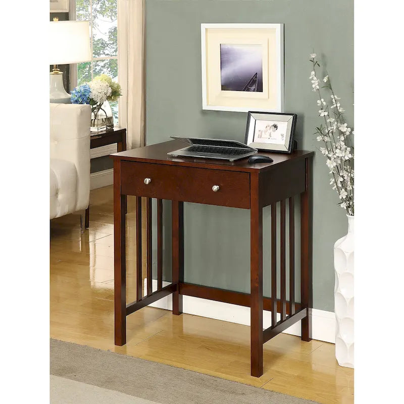 Bureau de style Mission avec tiroir coulissant pour clavier - Chêne / Blanc / Expresso / Bois flotté - Utilisation unique