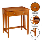 Bureau de style Mission avec tiroir coulissant pour clavier - Chêne / Blanc / Expresso / Bois flotté - Utilisation unique