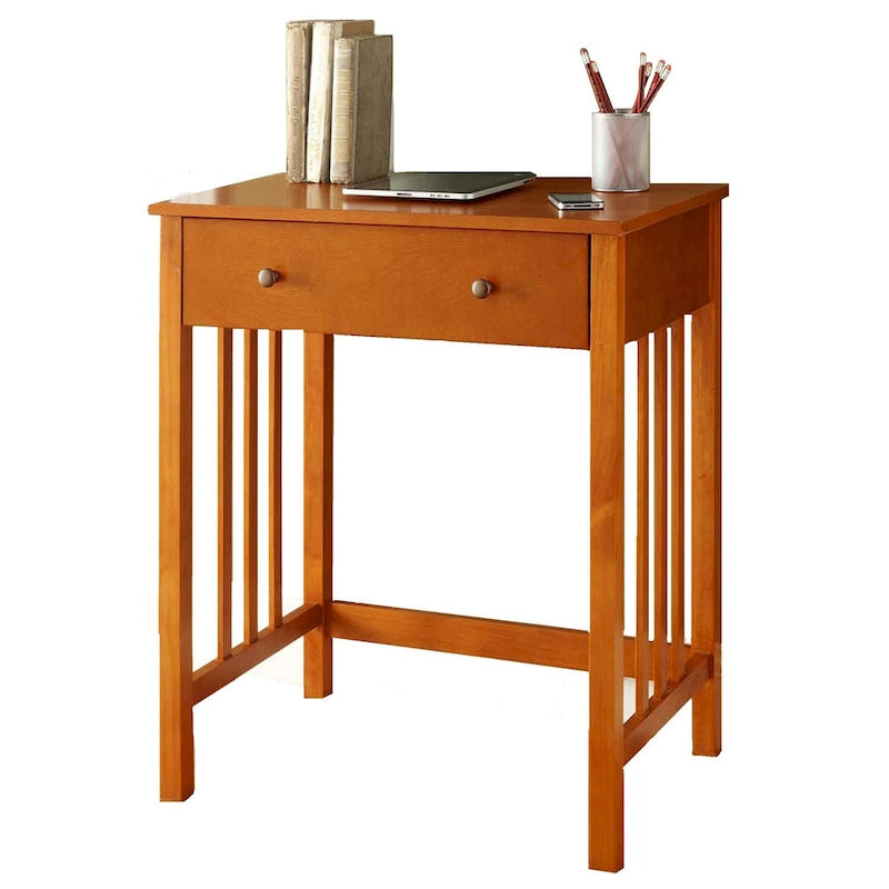 Bureau de style Mission avec tiroir coulissant pour clavier - Chêne / Blanc / Expresso / Bois flotté - Utilisation unique