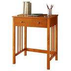 Bureau de style Mission avec tiroir coulissant pour clavier - Chêne / Blanc / Expresso / Bois flotté - Utilisation unique