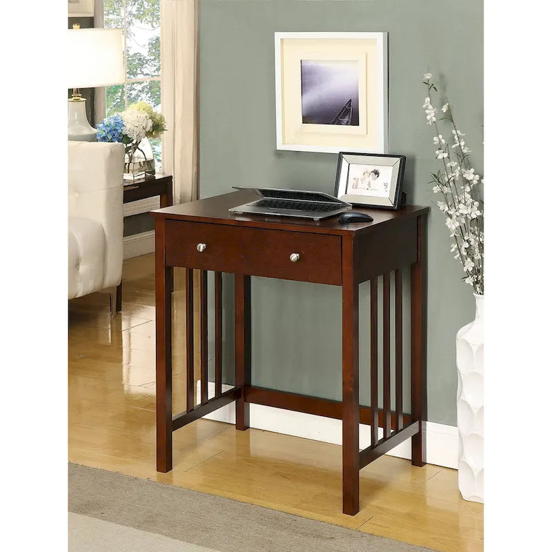 Bureau de style Mission avec tiroir coulissant pour clavier - Chêne / Blanc / Expresso / Bois flotté - Utilisation unique