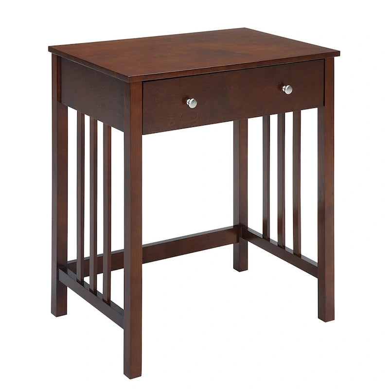 Bureau de style Mission avec tiroir coulissant pour clavier - Chêne / Blanc / Expresso / Bois flotté - Utilisation unique