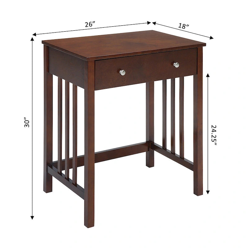 Bureau de style Mission avec tiroir coulissant pour clavier - Chêne / Blanc / Expresso / Bois flotté - Utilisation unique