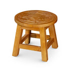 Marchepied en Hévéa sculpté avec motif – Blanc Antique / Cerise / Expresso / Naturel – Usage unique
