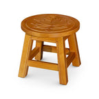 Marchepied en Hévéa sculpté avec motif – Blanc Antique / Cerise / Expresso / Naturel – Usage unique