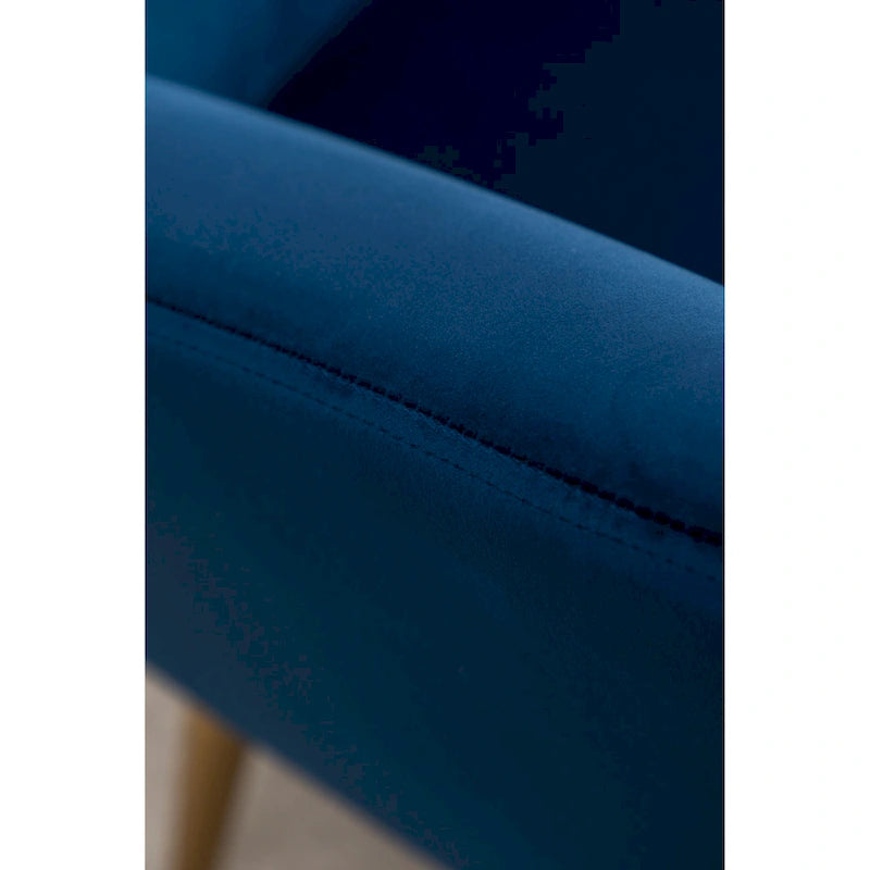 Fauteuil d'appoint dossier capitonné en velours vert / bleu / jaune avec pieds en métal doré - Utilisation unique