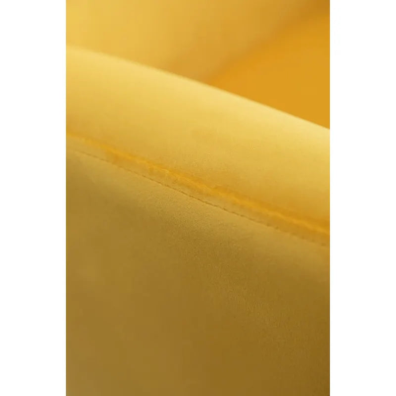 Fauteuil d'appoint dossier capitonné en velours vert / bleu / jaune avec pieds en métal doré - Utilisation unique