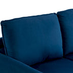 Causeuse moderne en velours blanc / bleu / roux / gris / cyan grisâtre / jaune avec pieds en bois - Pour 2 personnes