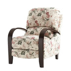 Fauteuil inclinable manuel en polyester à motifs floraux rouge/bleu/gris avec accoudoirs incurvés - Usage unique