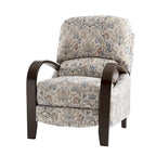Fauteuil inclinable manuel en polyester à motifs floraux rouge/bleu/gris avec accoudoirs incurvés - Usage unique