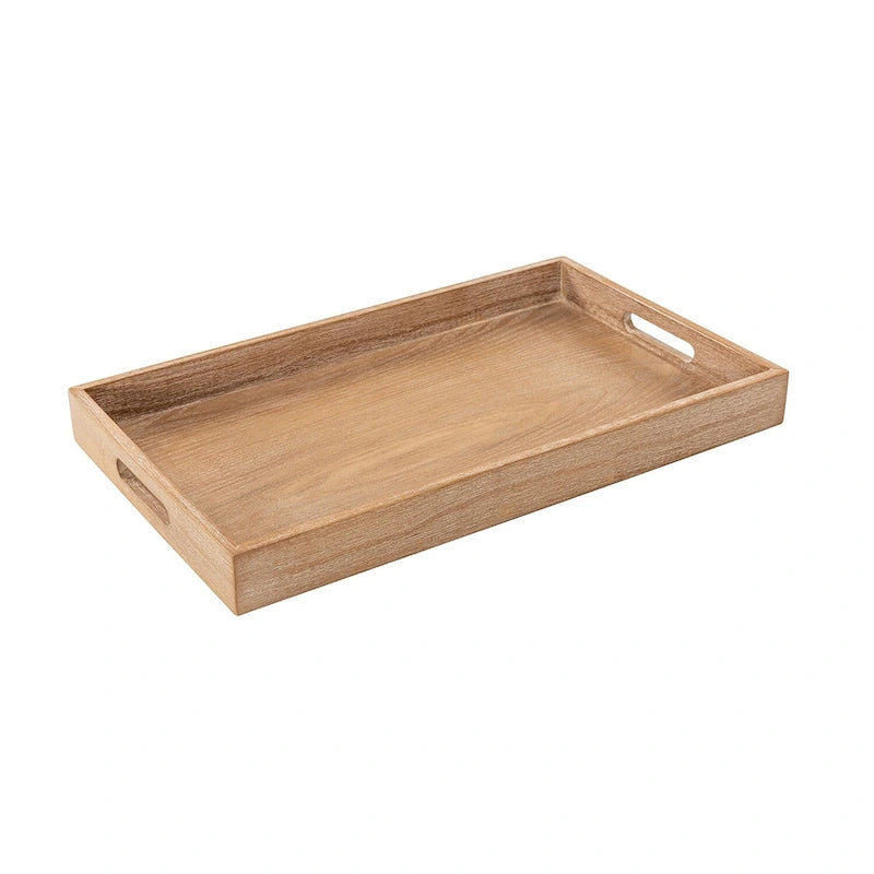 Pouf de rangement rectangulaire traditionnel capitonné bleu/gris/lin/ivoire avec plateau - Utilisation unique
