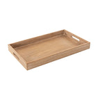 Pouf de rangement rectangulaire traditionnel capitonné bleu/gris/lin/ivoire avec plateau - Utilisation unique